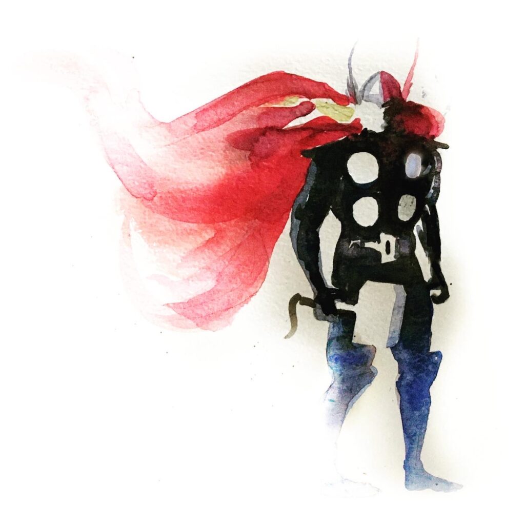 Thor watercolor sketch